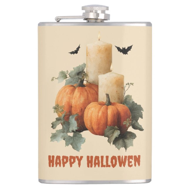 Petaca Calabazas y velas de Halloween (Anverso)