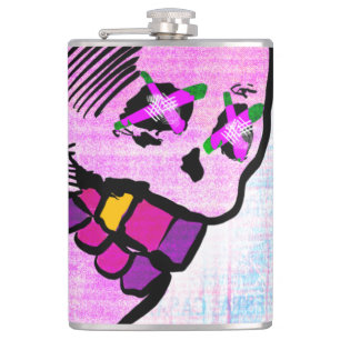 Petaca Calavera Cráneo Arte NFT pGeek Rosa Púrpura