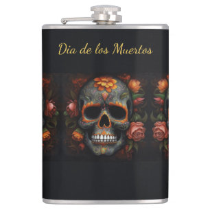 Petaca Calavera de azúcar floral Día de los Muertos Calav