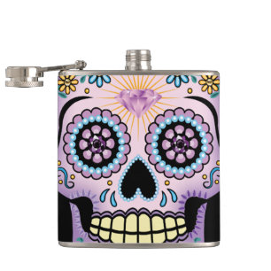 Petaca Calavera de Azúcar Morada