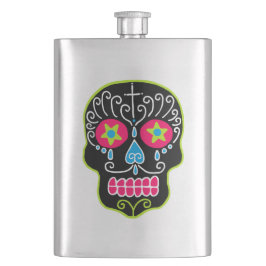Petaca Calavera de Azúcar Negra