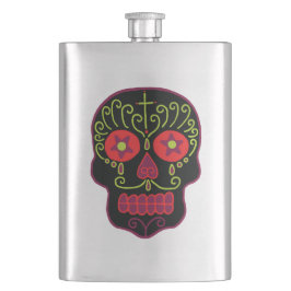 Petaca Calavera de Azúcar Negra