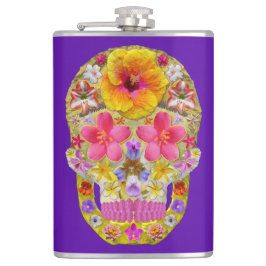 Petaca Calavera de flores 4 - Tropical