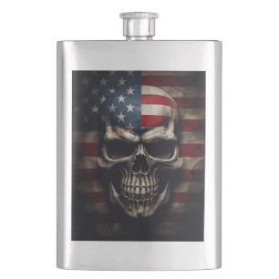 Petaca Calavera de la bandera americana