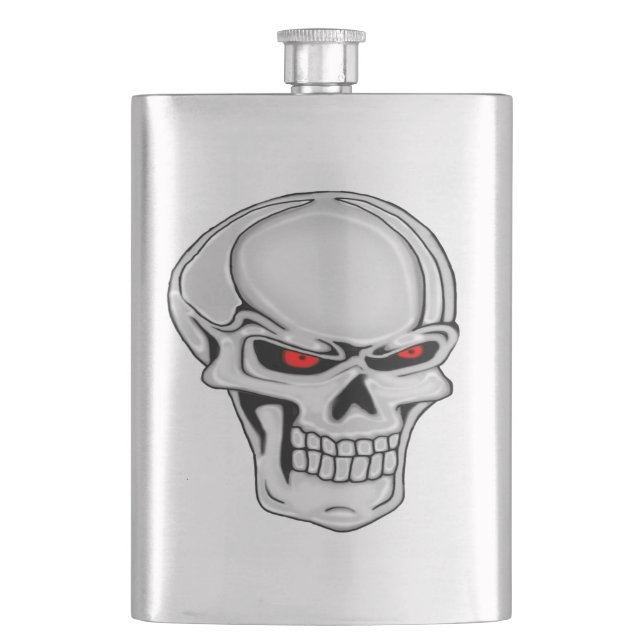 Petaca Calavera metálica (Anverso)