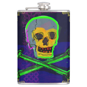 Petaca Calavera Skull pGeek Arte NFT Blanco Dorado Verde