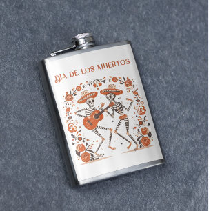 Petaca Calaveras de Mariachi personalizadas para Día de l