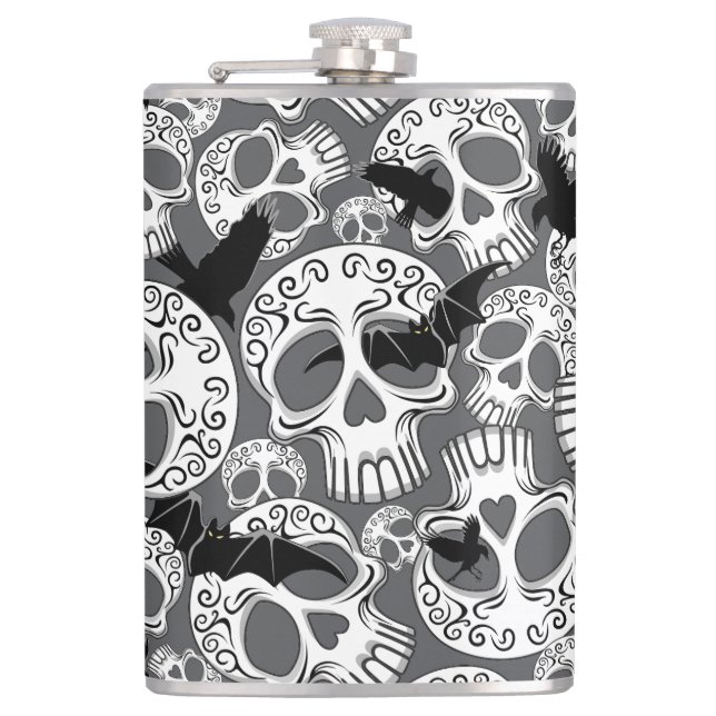 Petaca Calaveras decorativas de Halloween (Anverso)