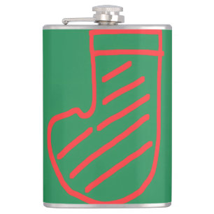 Petaca Calcetín de Navidad verde sobre verde