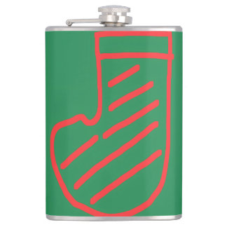 Petaca Calcetín de Navidad verde sobre verde