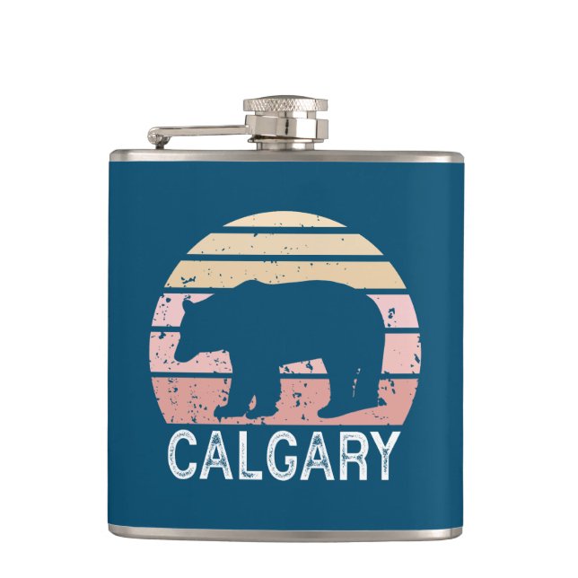Petaca Calgary Alberta Retro Bear (Anverso)