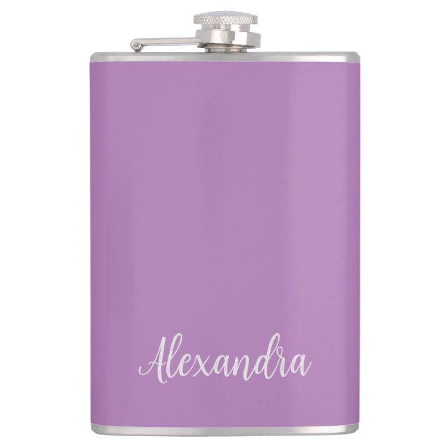 Petaca Caligrafía de Lavender de nombre de adición de lín (Anverso)