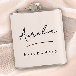 Petaca Caligrafía Personalizada Nombre Rosa Despedida de