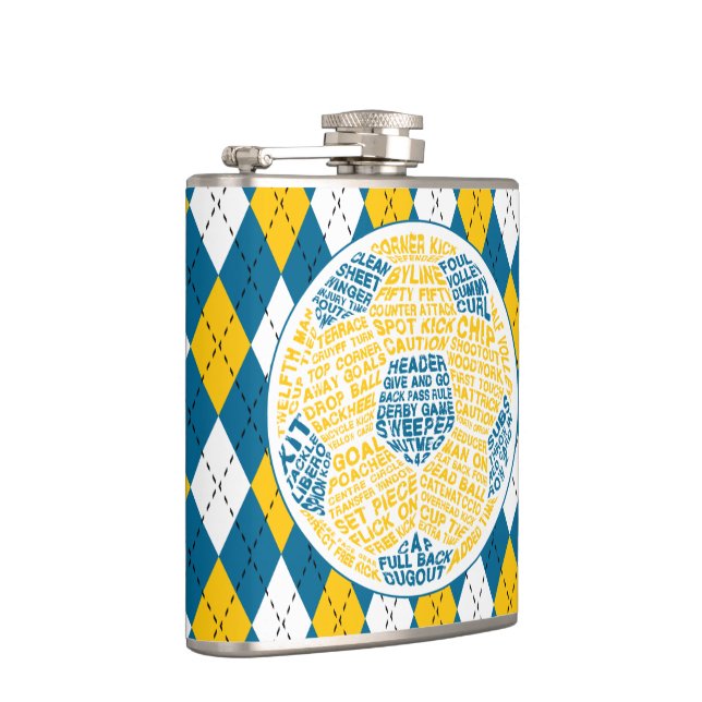 Petaca Calligrama de tipografía de bola de fútbol (Derecha)