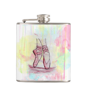 Petaca Calzado de ballet lindo sketch Watercolor mano dib