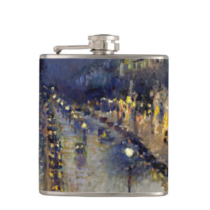 Petaca Camille Pissarro - Bulevar Montmartre de noche