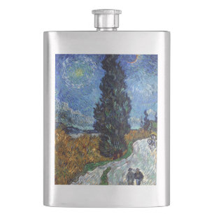 Petaca Camino con Cipreses Impresionismo de Van Gogh