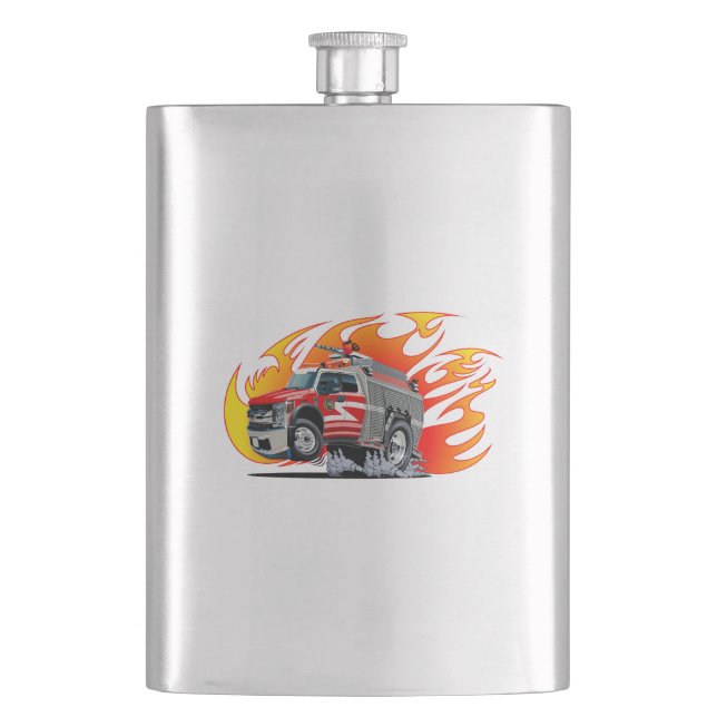 Petaca Camión de bomberos de dibujos animados (Anverso)