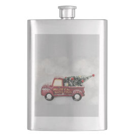 Petaca camión de cosecha roja sobre fondo de bokek gris