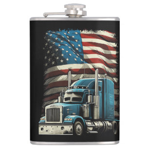 Petaca Camionero Bandera Estadounidense Para Camión Patri