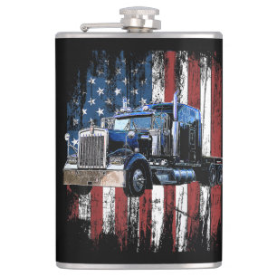 Petaca Camionero Conductor De Camión De Bandera Estadouni