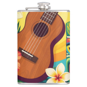 Petaca Camiseta de Vibraciones de Fiesta Tropical Ukulele