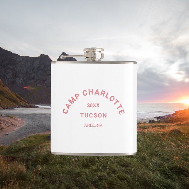 Petaca Camping Tema Campamento Rosa Escudo Bachelorette (Subido por el creador)