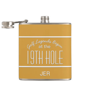 Petaca Campo de Golf Legends 19th Hole Golf Quote Amarill