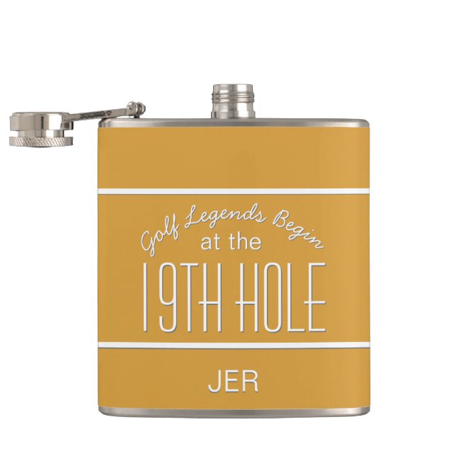 Petaca Campo de Golf Legends 19th Hole Golf Quote Amarill (Abierto)