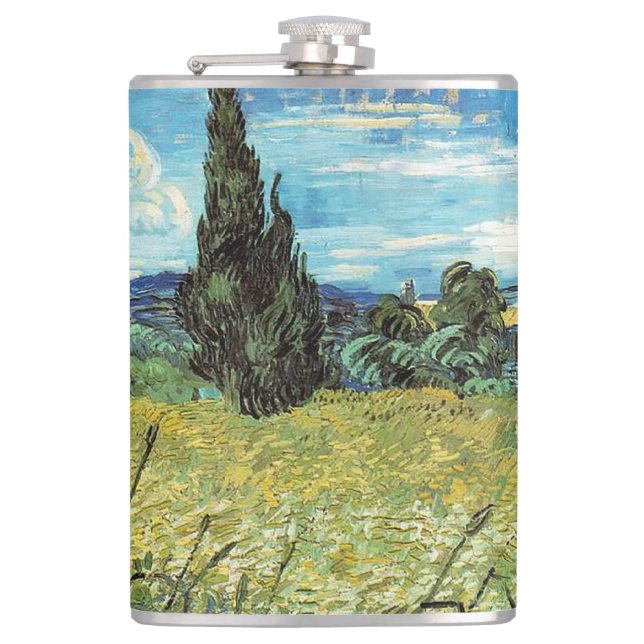 Petaca Campo de Trigo Verde Vincent van Gogh (Anverso)