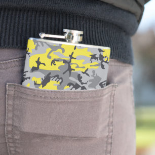 Petaca Camuflaje amarillo y gris, ejército, ejército