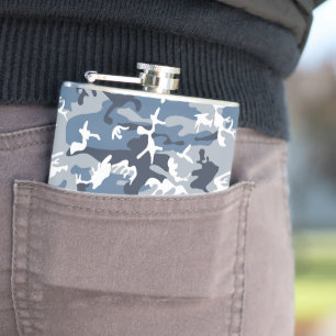 Petaca Camuflaje azul de nieve en invierno, ejército