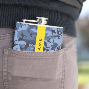 Petaca Camuflaje Azul Marino Personaliza tu nombre