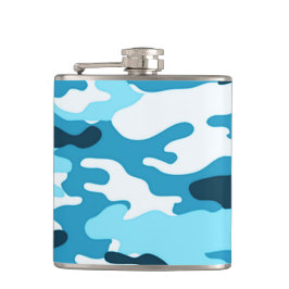Petaca Camuflaje azul| Matraz envuelto de vinilo