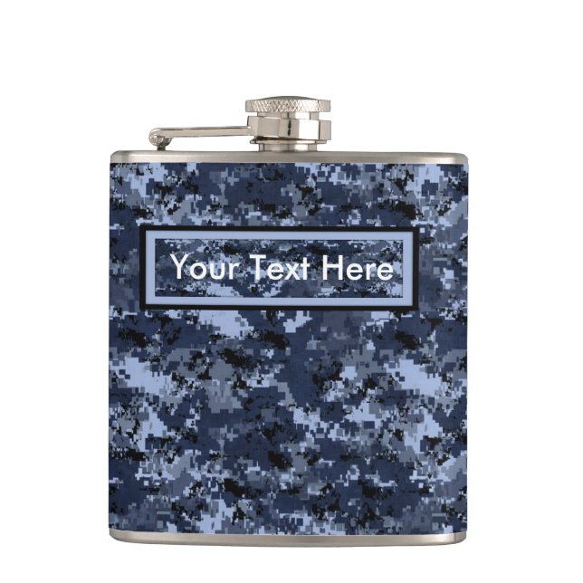 Petaca Camuflaje azul militar estadounidense de 6 oz Flas (Anverso)