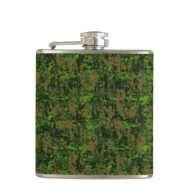 Petaca Camuflaje digital verde estilo Woodland (Anverso)