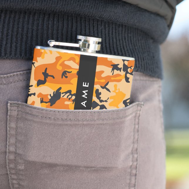 Petaca Camuflaje naranja Su nombre Personaliza (In Situ)