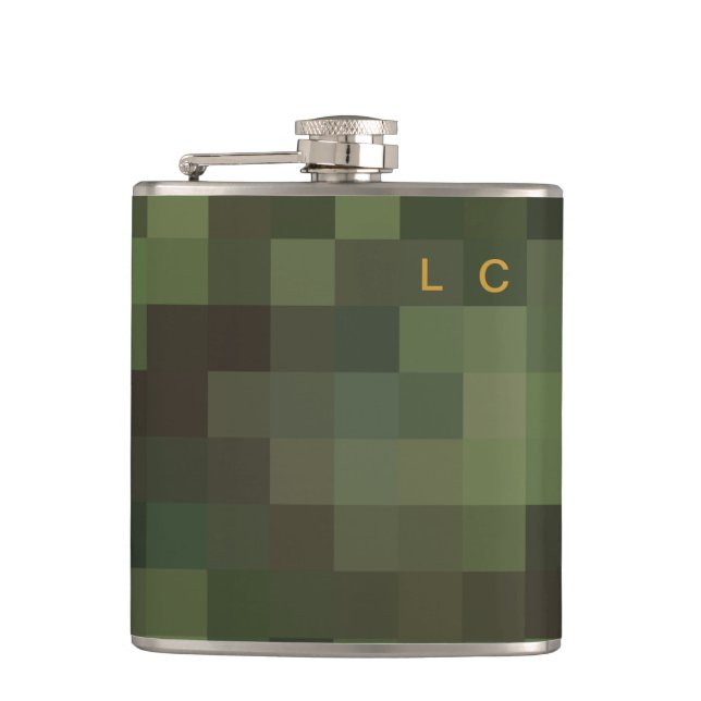 Petaca Camuflaje pixelado verde LC (Anverso)