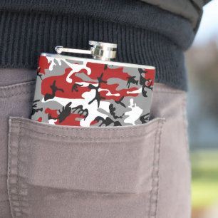 Petaca Camuflaje rojo y gris, ejército