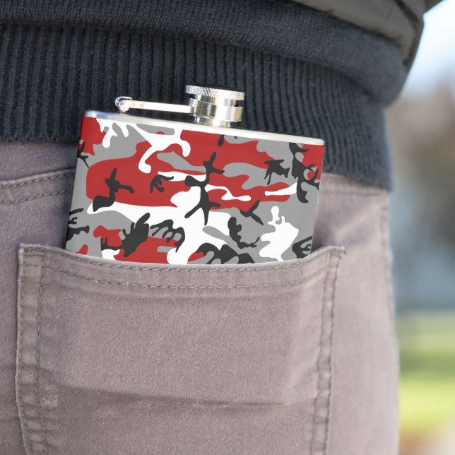 Petaca Camuflaje rojo y gris, ejército (In Situ)