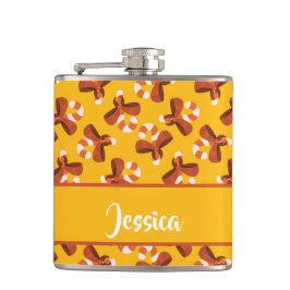 Petaca Caña de caramelo envuelta con un patrón de arco ro