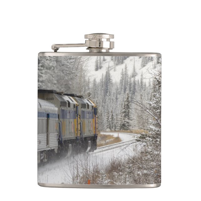 Petaca Canadá, Alberta. Tren de nieve de VIA Rail entre (Anverso)