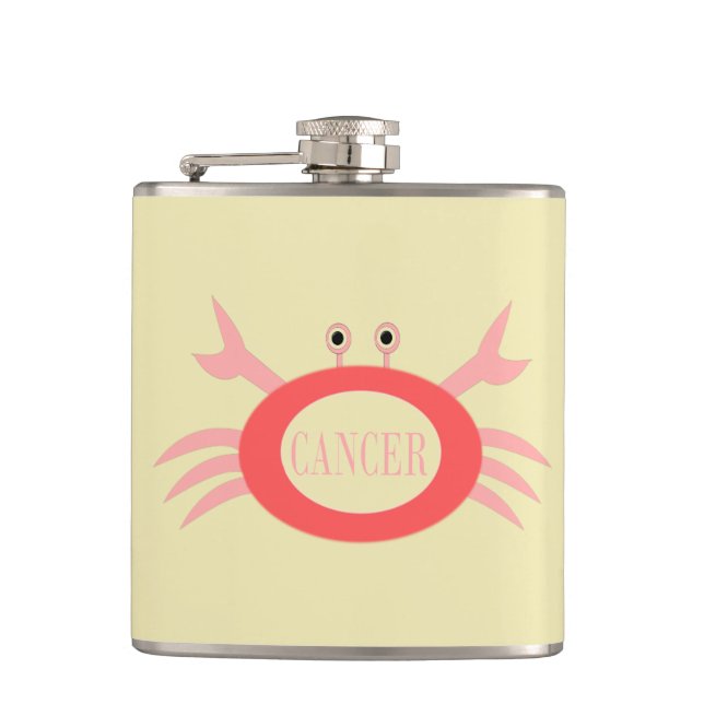 Petaca Cáncer Star Firmar frasco de cangrejo (Anverso)