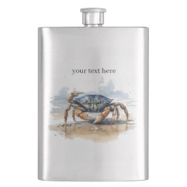 Petaca cangrejo azul y naranja caminando por la playa