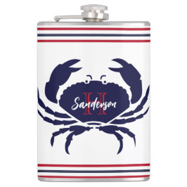 Petaca Cangrejo blanco azul marino monocítico