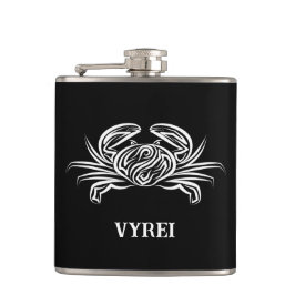 Petaca Cangrejo tribal blanco y negro