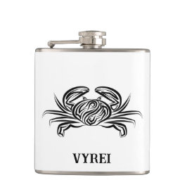 Petaca Cangrejo tribal blanco y negro