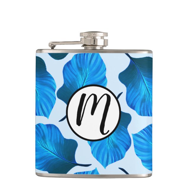 Petaca Canna Tropicanna Las hojas tropicales en azul (Anverso)