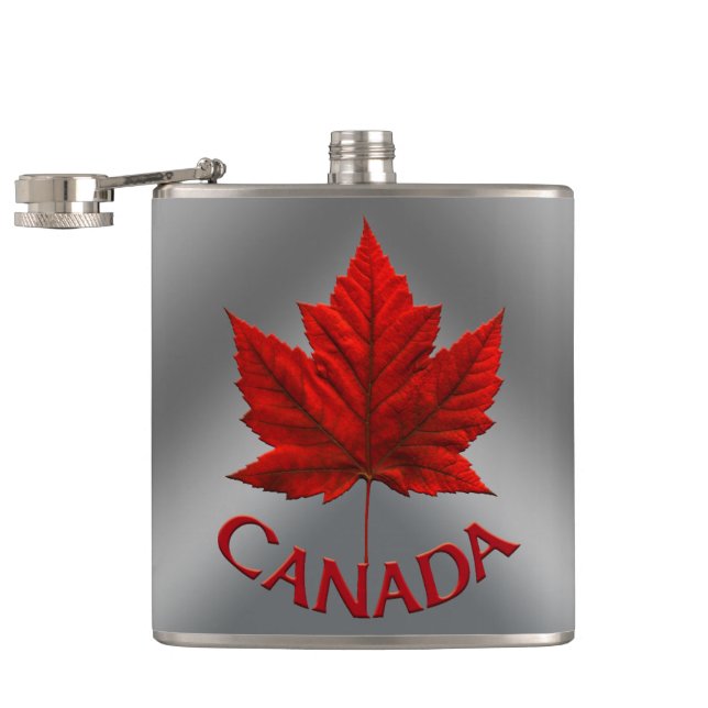 Petaca Cañón Canadá de souvenirs Bandera de Canadá (Abierto)