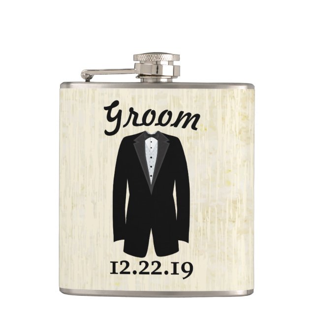 Petaca Canto negro de Groom Flask Tuxedo (Anverso)